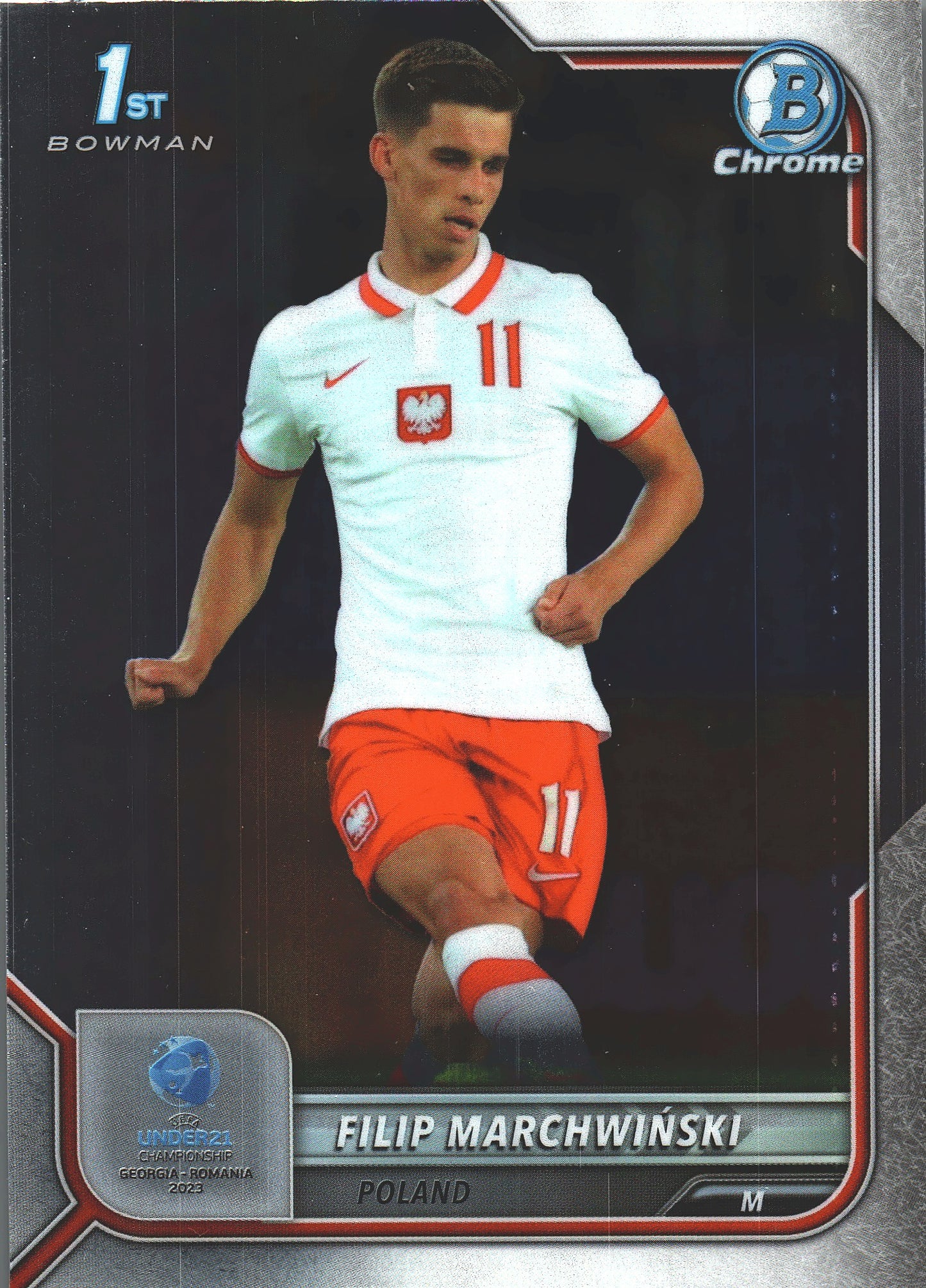 2022 Bowman Chrome Road to UEFA U21 Filip Marchwiński 1st #135 Poland