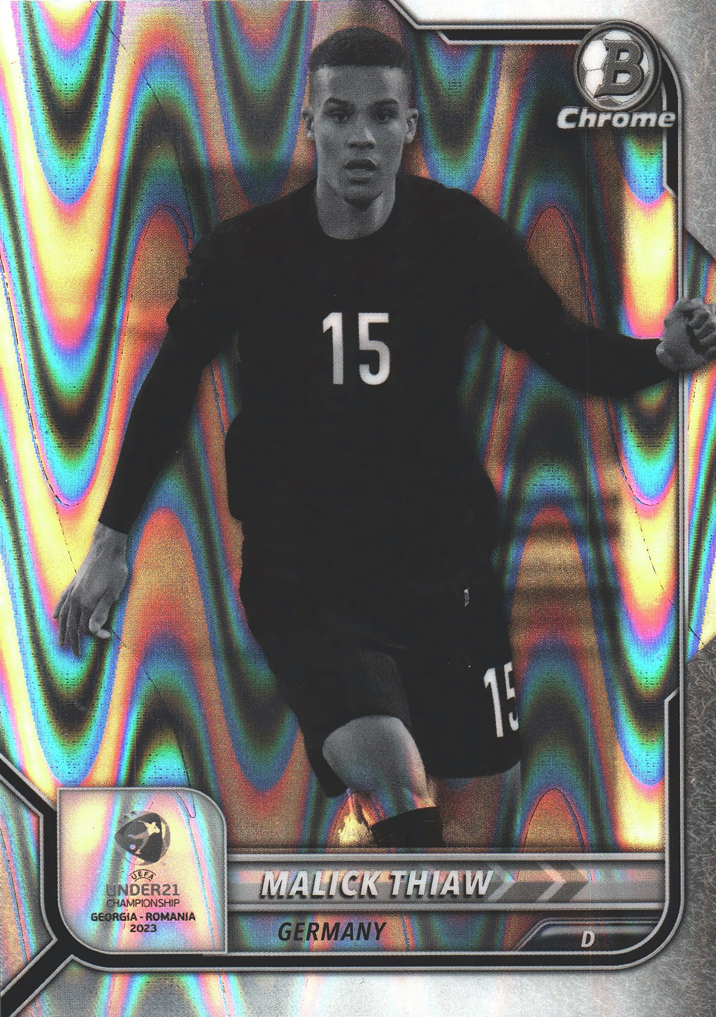 2022 Bowman Chrome Road to UEFA U21 Black & White Malick Thiaw #26 Germany