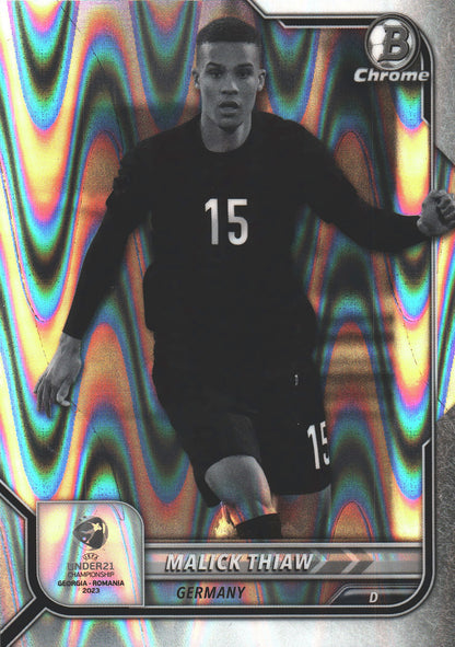 2022 Bowman Chrome Road to UEFA U21 Black & White Malick Thiaw #26 Germany