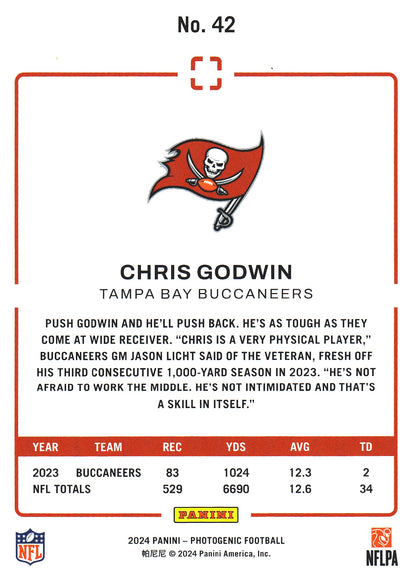 2024 Panini Photogenic Chris Godwin Blue /99 #42 Tampa Bay Buccaneers