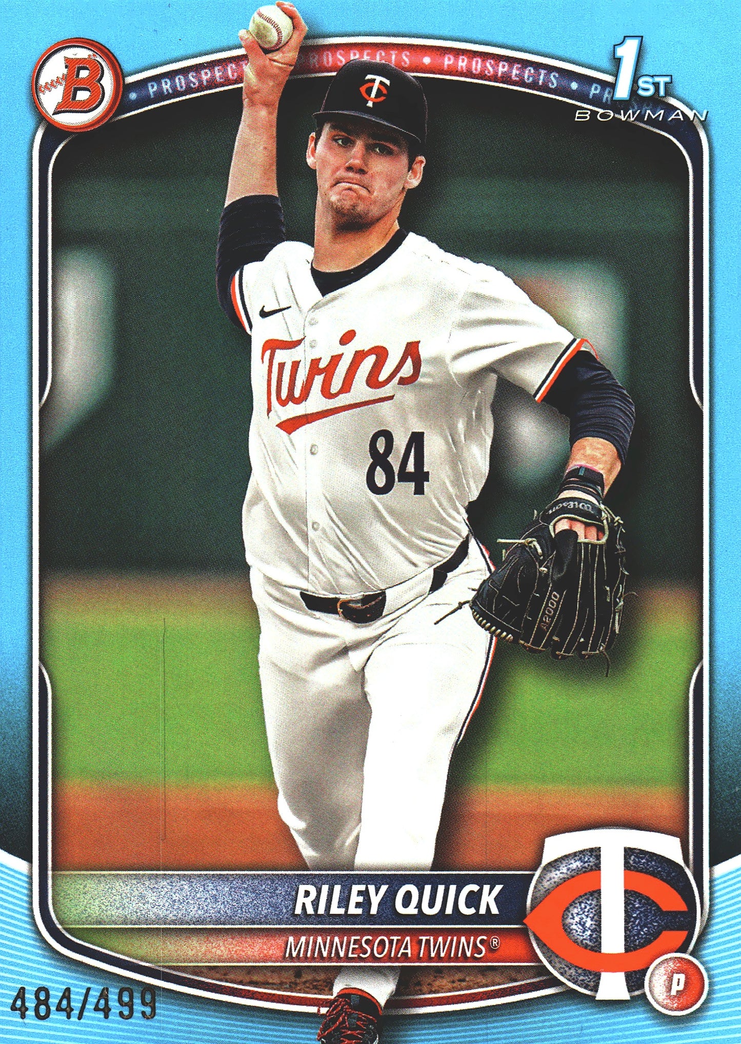 2025 Topps Bowman Draft Sky Blue /499 Riley Quick 1st #BD-23 Minnesota Twins