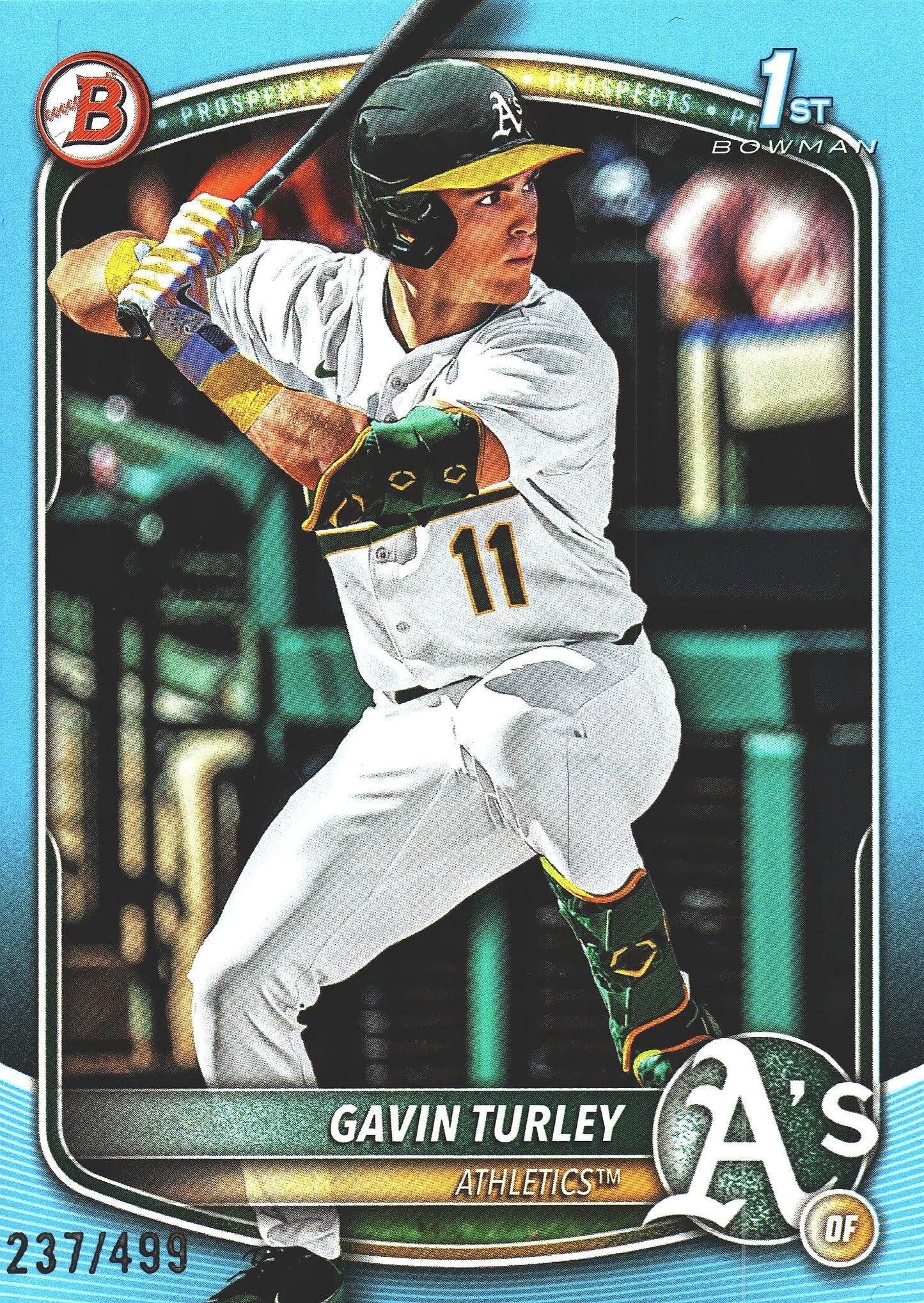 2025 Topps Bowman Draft Sky Blue /499 Gavin Turley 1st #BD-28 Athletics