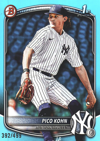 2025 Topps Bowman Draft Sky Blue /499 Pico Kohn 1st #BD-52 New York Yankees