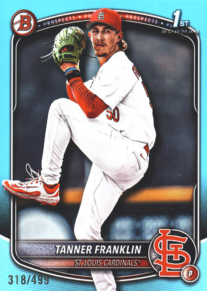 2025 Topps Bowman Draft Sky Blue /499 Tanner Franklin 1st #BD-90 St. Louis Cardinals