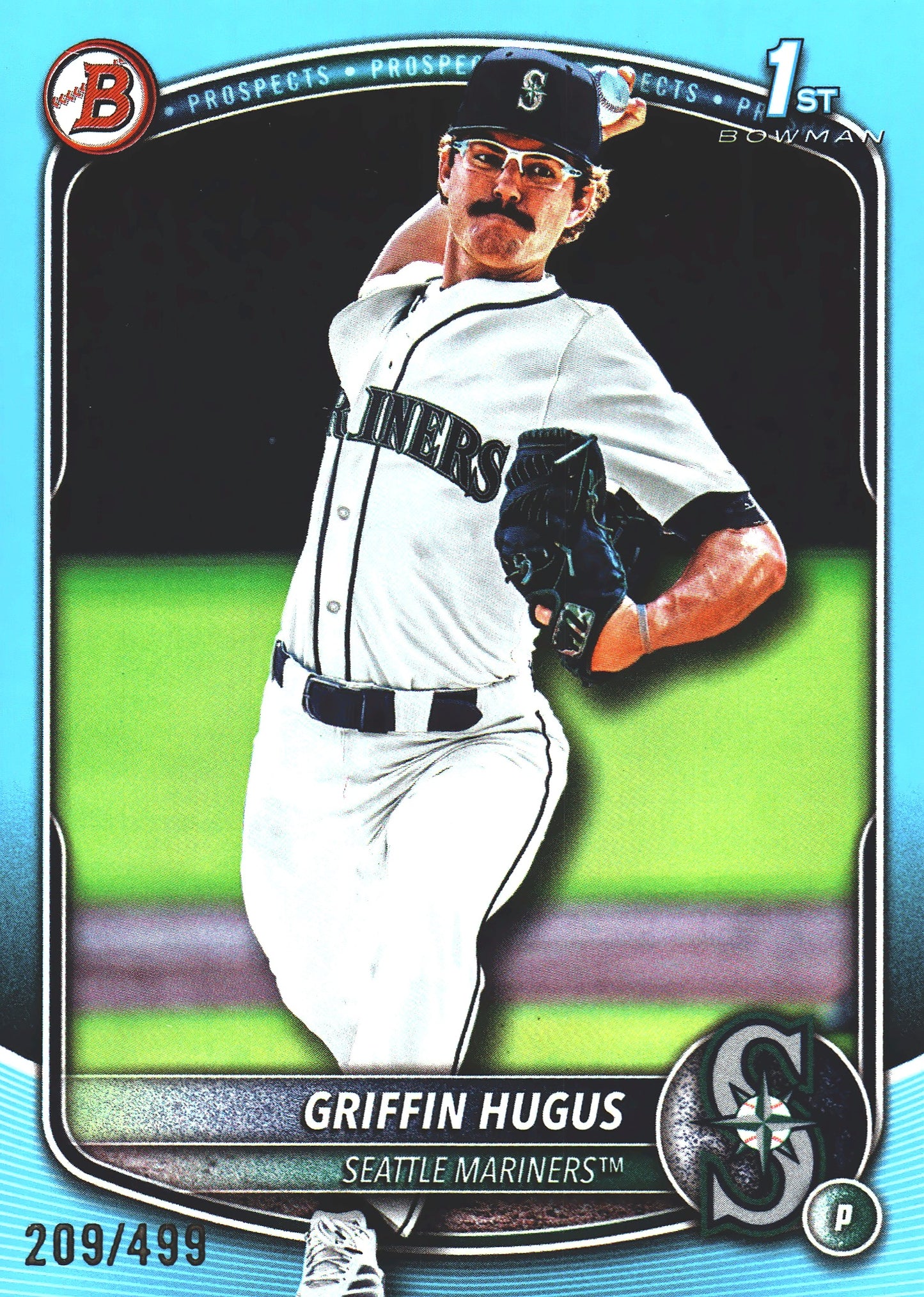 2025 Topps Bowman Draft Sky Blue /499 Griffin Hugus 1st #BD-101 Seattle Mariners
