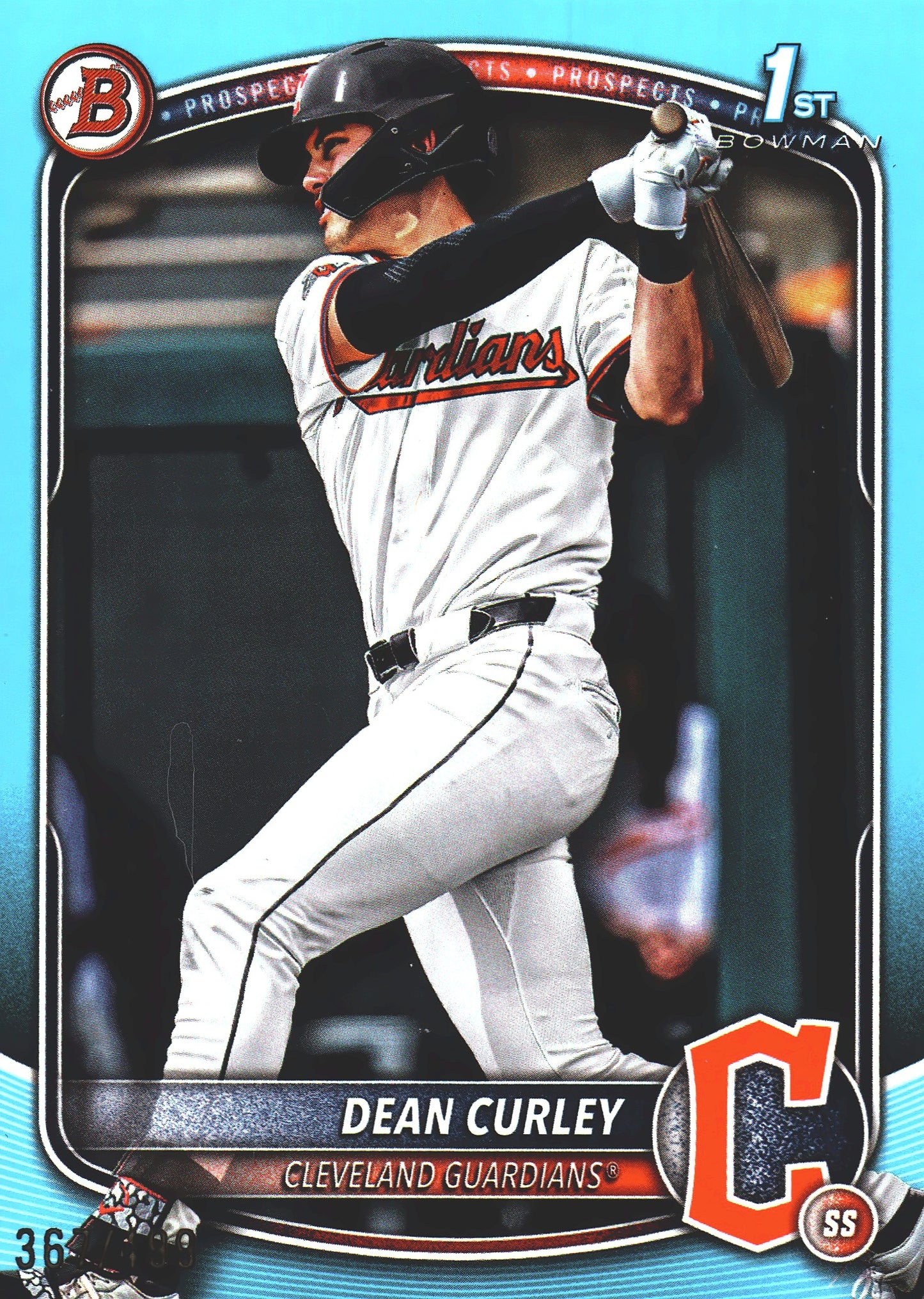 2025 Topps Bowman Draft Sky Blue /499 Dean Curley 1st #BD-129 Cleveland Guardians