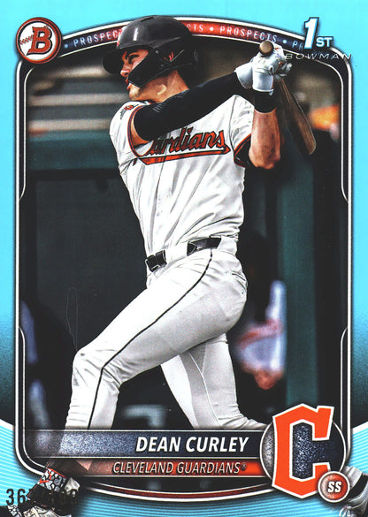 2025 Topps Bowman Draft Sky Blue /499 Dean Curley 1st #BD-129 Cleveland Guardians