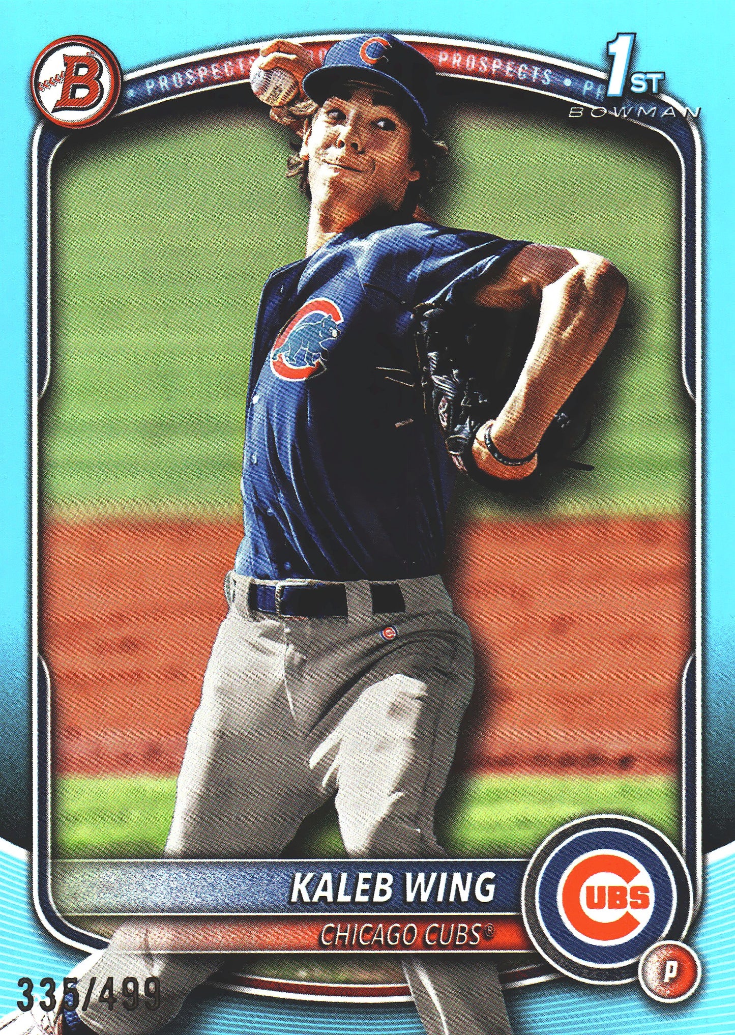 2025 Topps Bowman Draft Sky Blue /499 Kaleb Wing 1st #BD-131 Chicago Cubs