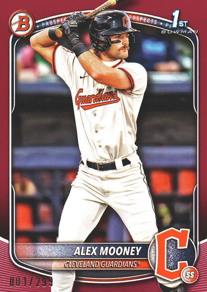2025 Topps Bowman Prospects Fuchsia /299 Alex Mooney 1st #BP-149 Cleveland Guardians