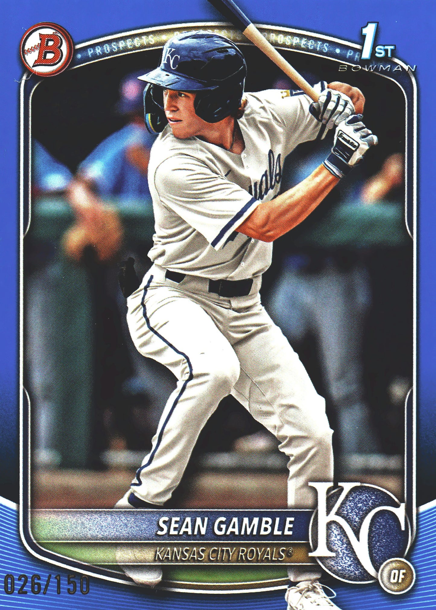 2025 Topps Bowman Draft Blue /150 Sean Gamble 1st #BD-178 Kansas City Royals