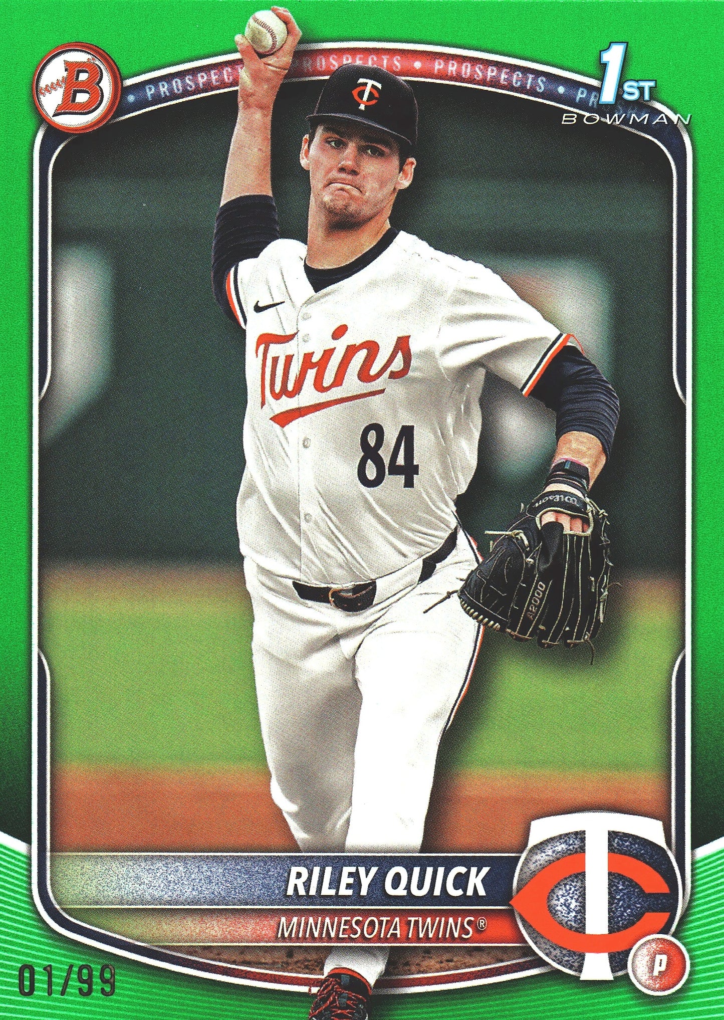2025 Topps Bowman Draft Green /99 Riley Quick 1st #BD-23 Minnesota Twins