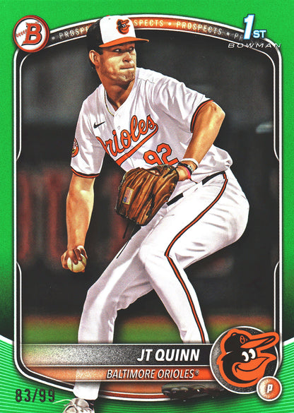 2025 Topps Bowman Draft Green /99 JT Quinn 1st #BD-85 Baltimore Orioles