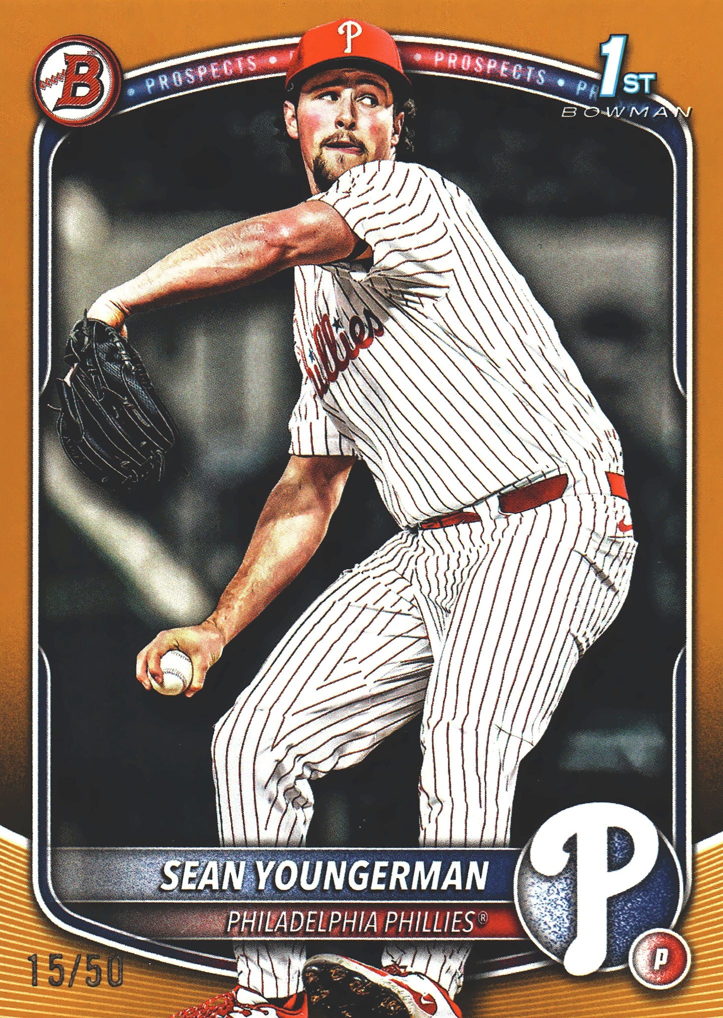 2025 Topps Bowman Draft Gold /50 Sean Youngerman 1st #BD-104 Philadelphia Phillies