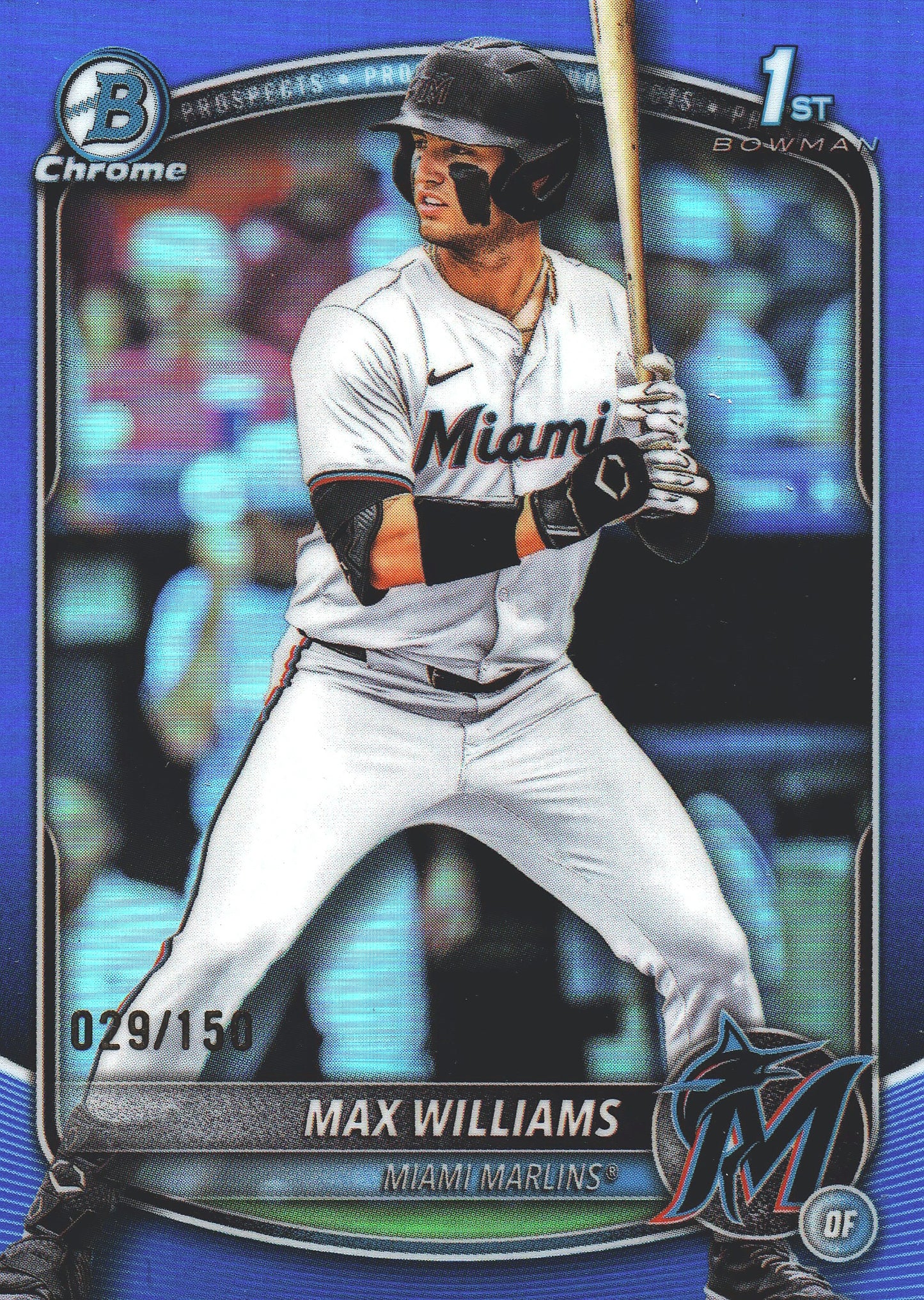2025 Topps Bowman Draft Chrome Blue /150 1st Max Williams #BDC-68 Miami Marlins
