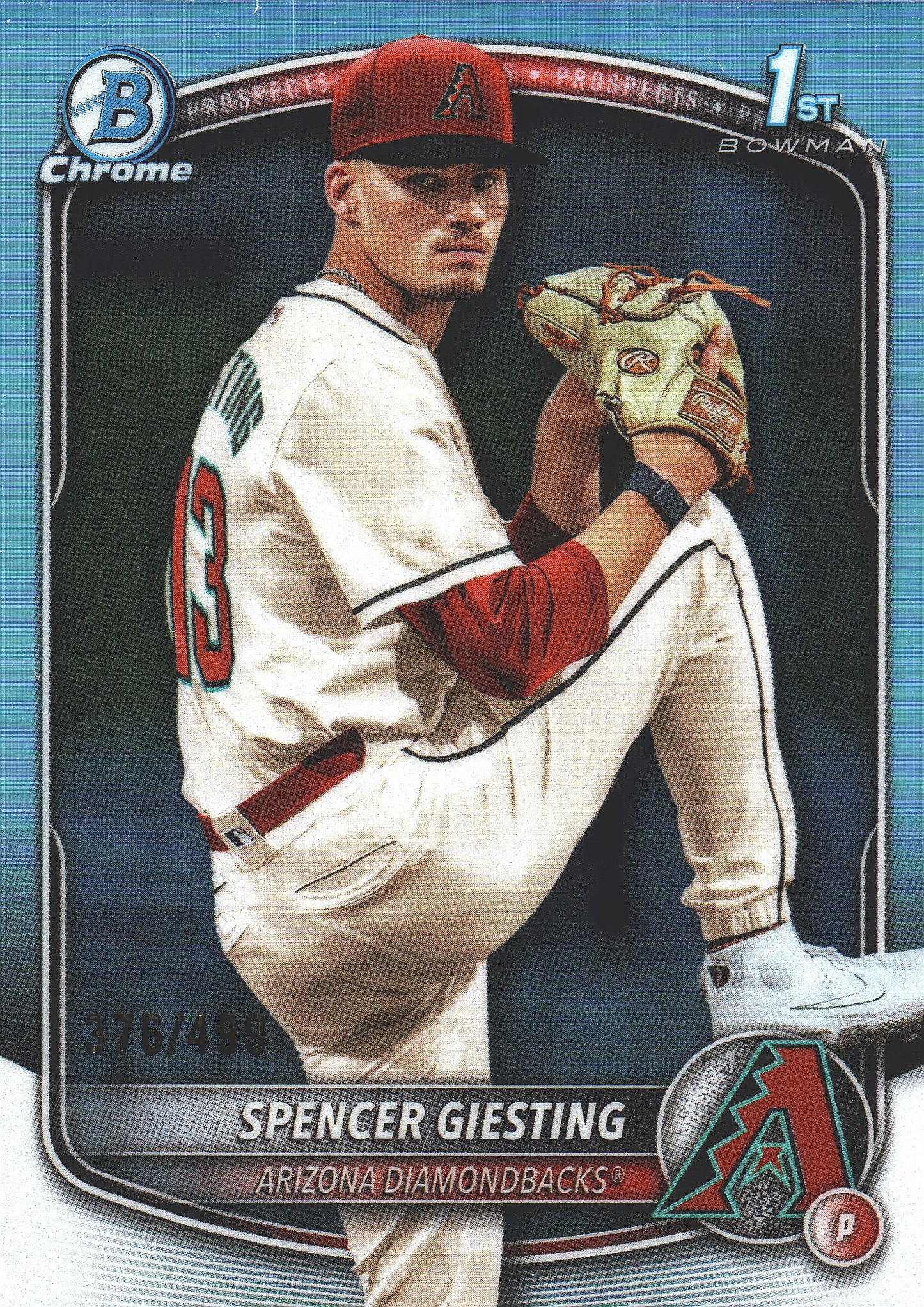 2025 Topps Bowman Chrome Prospects /499 1st Spencer Giesting #BCP-165 Arizona Diamondbacks