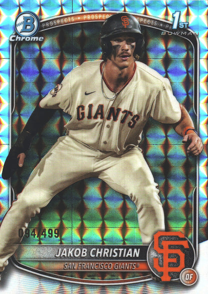2025 Topps Bowman Chrome Prospects Geometric /499 1st Jakob Christian #BCP-157 San Francisco Giants