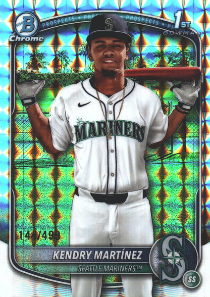 2025 Topps Bowman Chrome Prospects Geometric /499 1st Kendry Martínez #BCP-159 Seattle Mariners