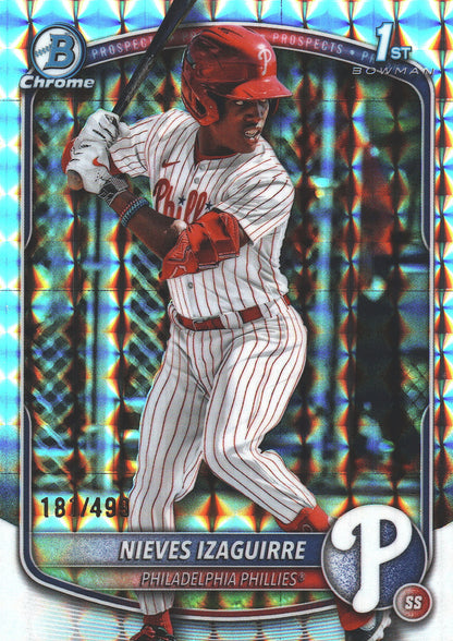 2025 Topps Bowman Chrome Prospects Geometric /499 1st Nieves Izaguirre #BCP-232 Philadelphia Phillies