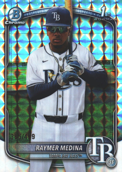 2025 Topps Bowman Chrome Prospects Geometric /499 1st Raymer Medina #BCP-175 Tampa Bay Rays