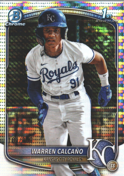 2025 Topps Bowman Chrome Prospects Pulsar /399 1st Warren Calcaño #BCP-185 Kansas City Royals