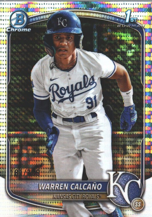 2025 Topps Bowman Chrome Prospects Pulsar /399 1st Warren Calcaño #BCP-185 Kansas City Royals