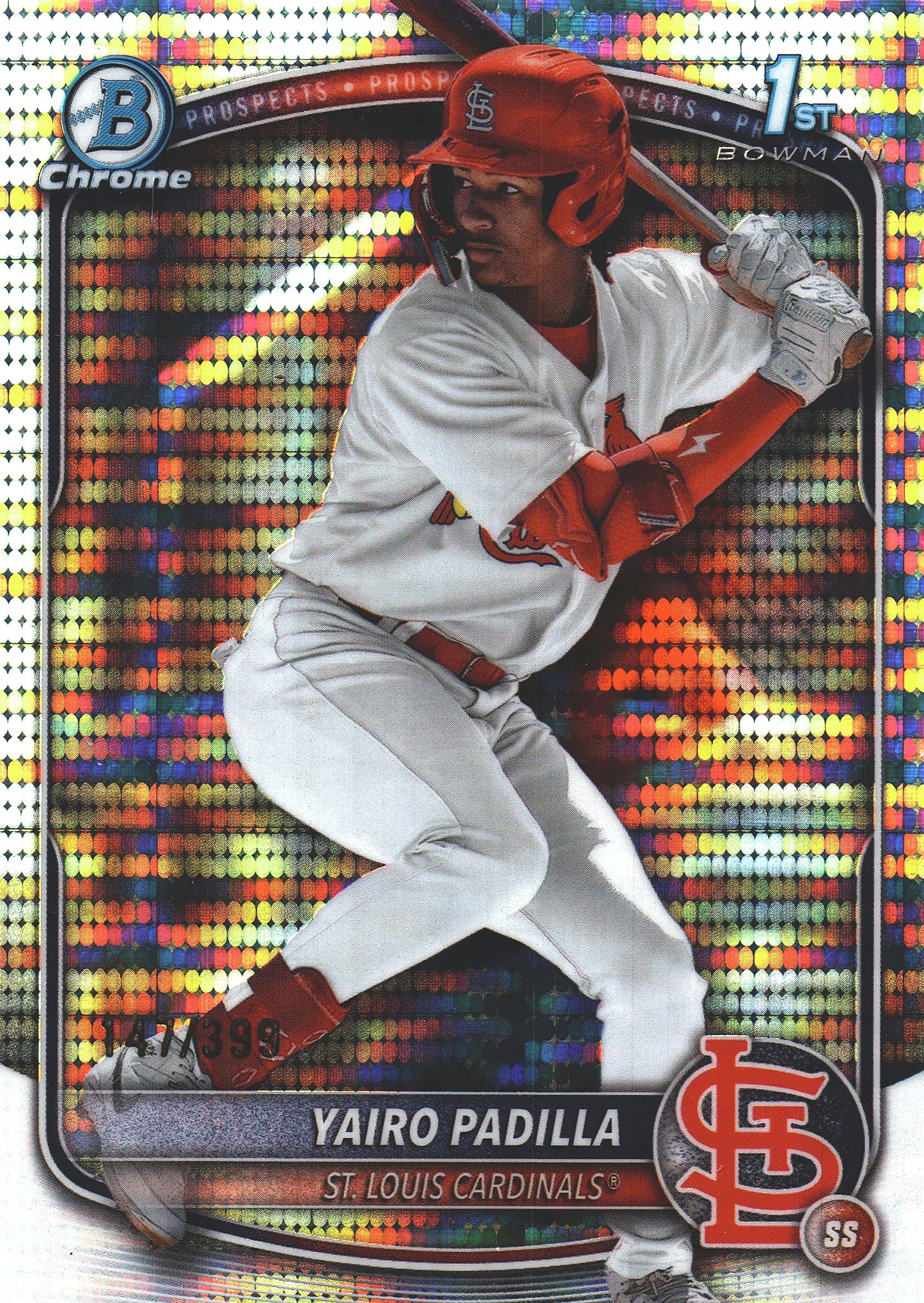 2025 Topps Bowman Chrome Prospects Pulsar /399 1st Yairo Padilla #BCP-236 St. Louis Cardinals