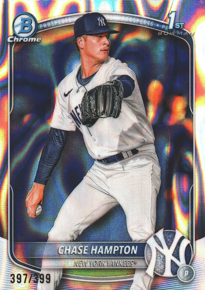 2025 Topps Bowman Chrome Prospects Lava /399 1st Chase Hampton #BCP-57 New York Yankees