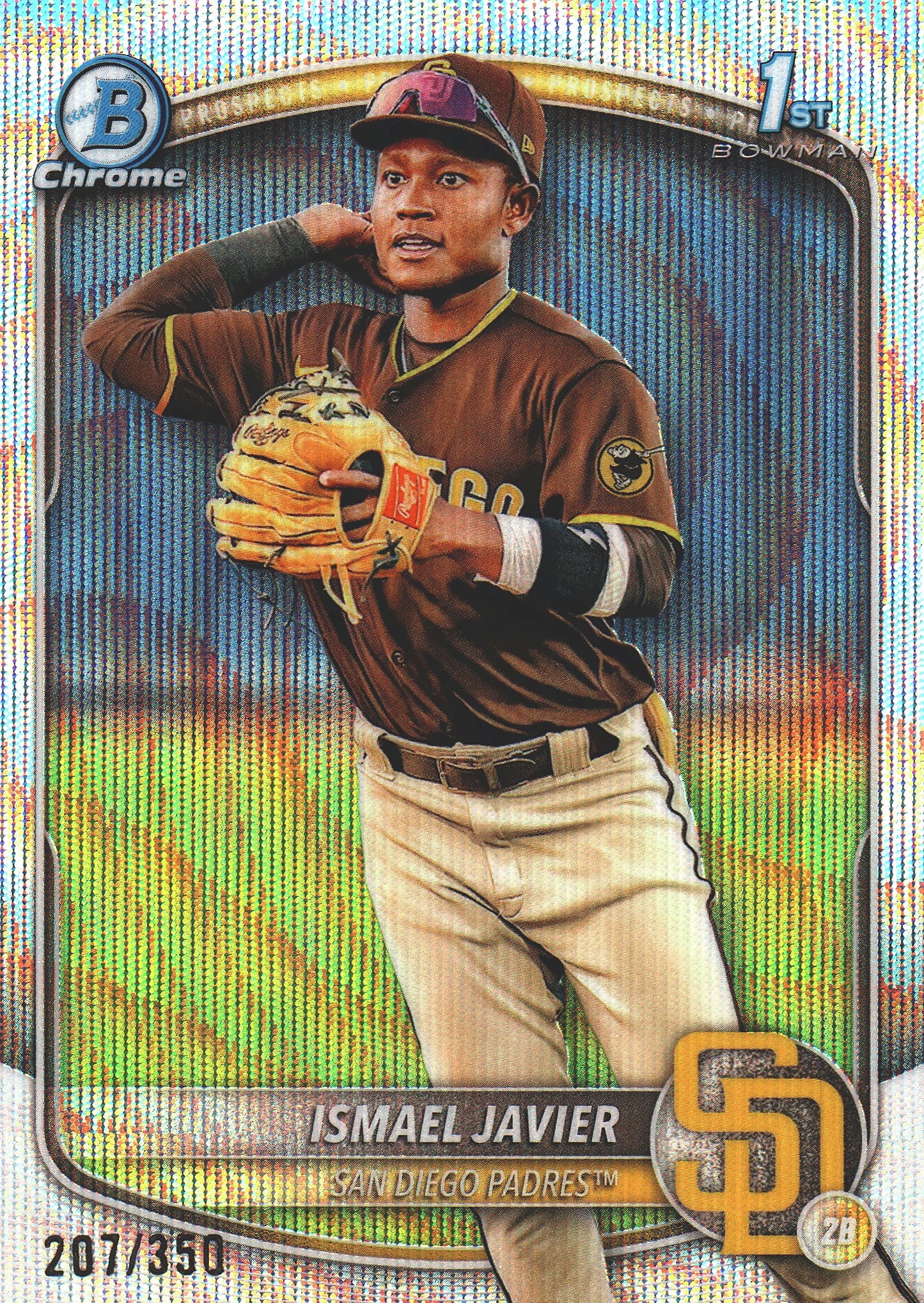 2025 Topps Bowman Chrome Prospects Wave /350 1st Ismael Javier #BCP-52 San Diego Padres
