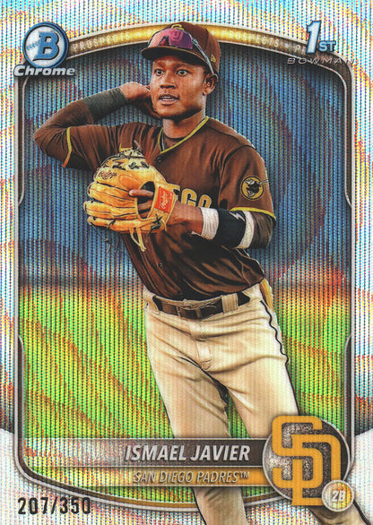 2025 Topps Bowman Chrome Prospects Wave /350 1st Ismael Javier #BCP-52 San Diego Padres