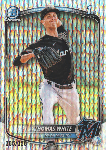 2025 Topps Bowman Chrome Prospects Wave /350 1st Thomas White #BCP-69 Miami Marlins