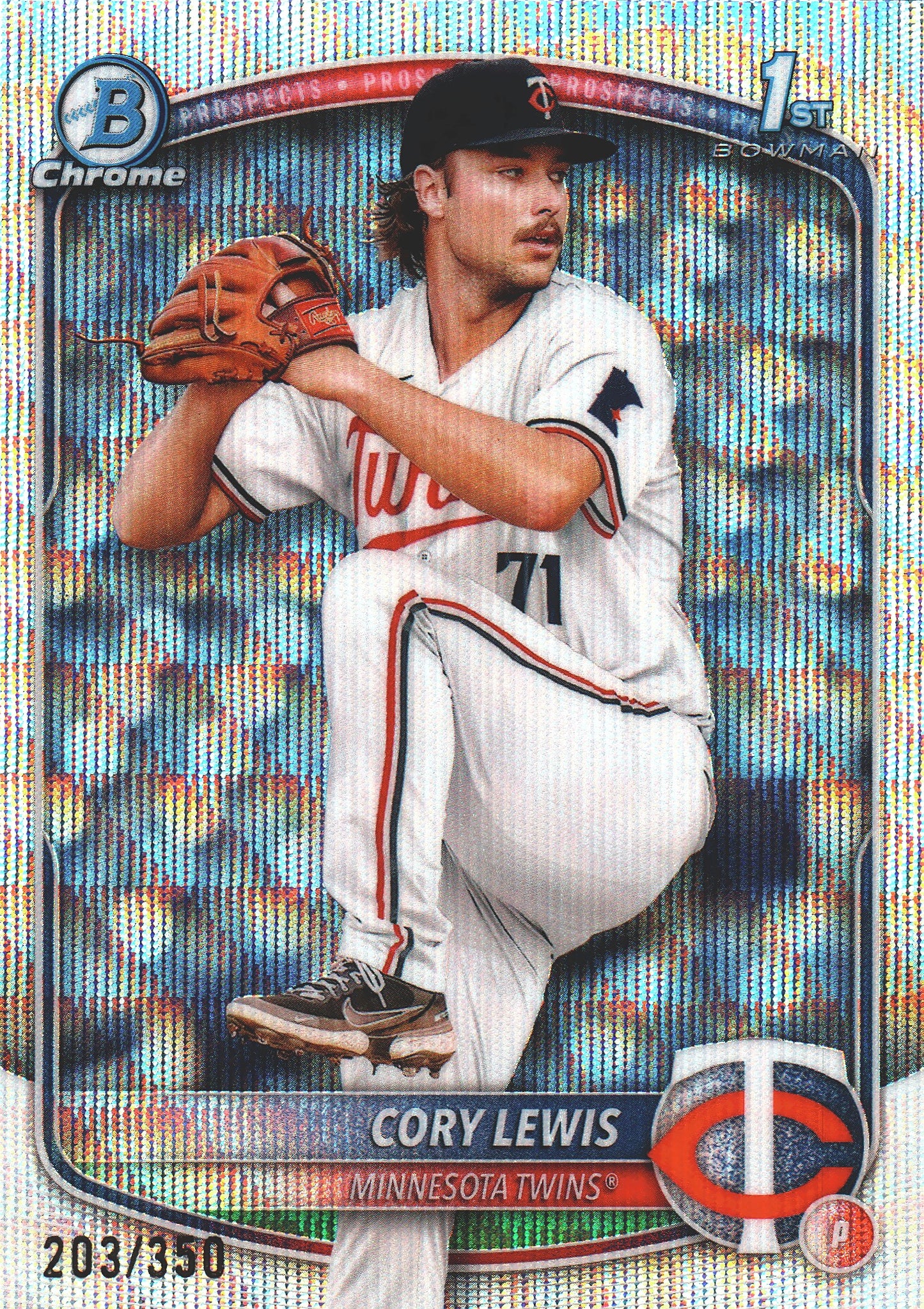 2025 Topps Bowman Chrome Prospects Wave /350 1st Cory Lewis #BCP-128 Minnesota Twins