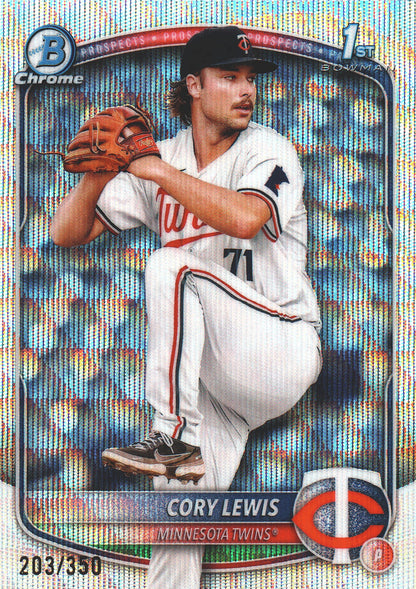 2025 Topps Bowman Chrome Prospects Wave /350 1st Cory Lewis #BCP-128 Minnesota Twins