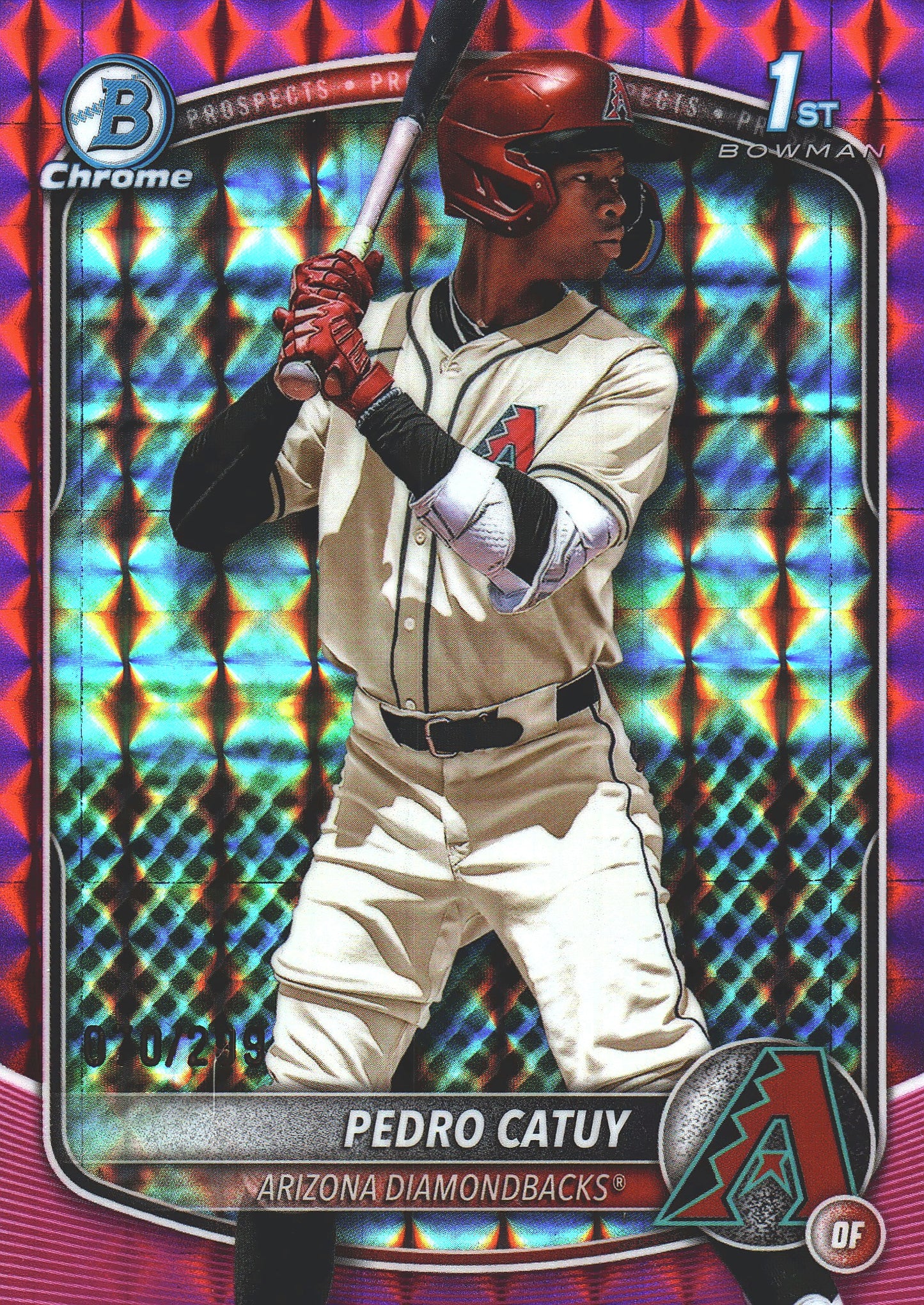 2025 Topps Bowman Chrome Prospects Pink Geometric /299 1st Pedro Catuy #BCP-210 Arizona Diamondbacks