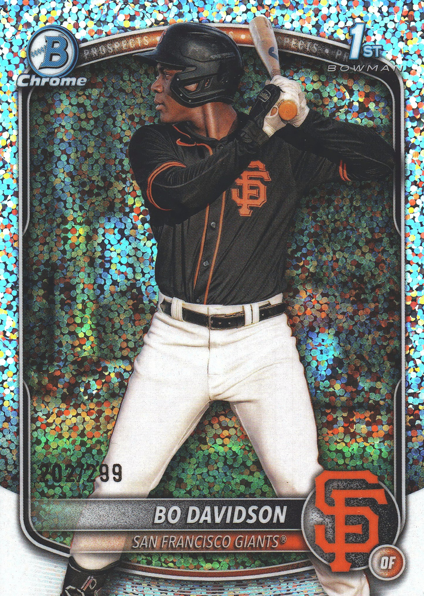 2025 Topps Bowman Chrome Prospects Sparkle /299 1st Bo Davidson #BCP-206 San Francisco Giants
