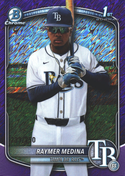 2025 Topps Bowman Chrome Prospects Purple /250 1st Raymer Medina #BCP-175 Tampa Bay Rays