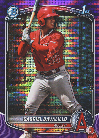 2025 Topps Bowman Chrome Prospects Purple Pulsar /250 1st Gabriel Davalillo #BCP-178 Los Angeles Angels