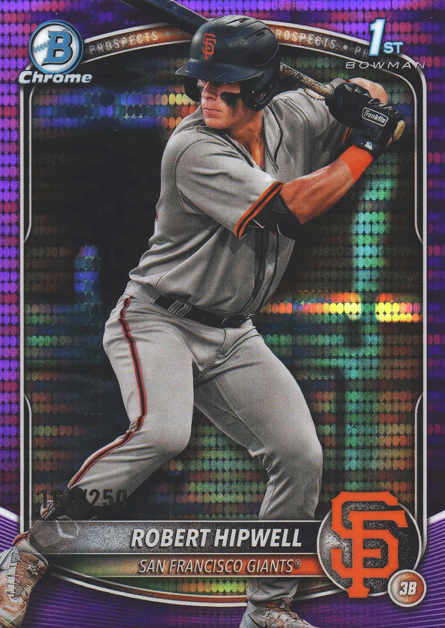 2025 Topps Bowman Chrome Prospects Purple Pulsar /250 1st Robert Hipwell #BCP-238 San Francisco Giants