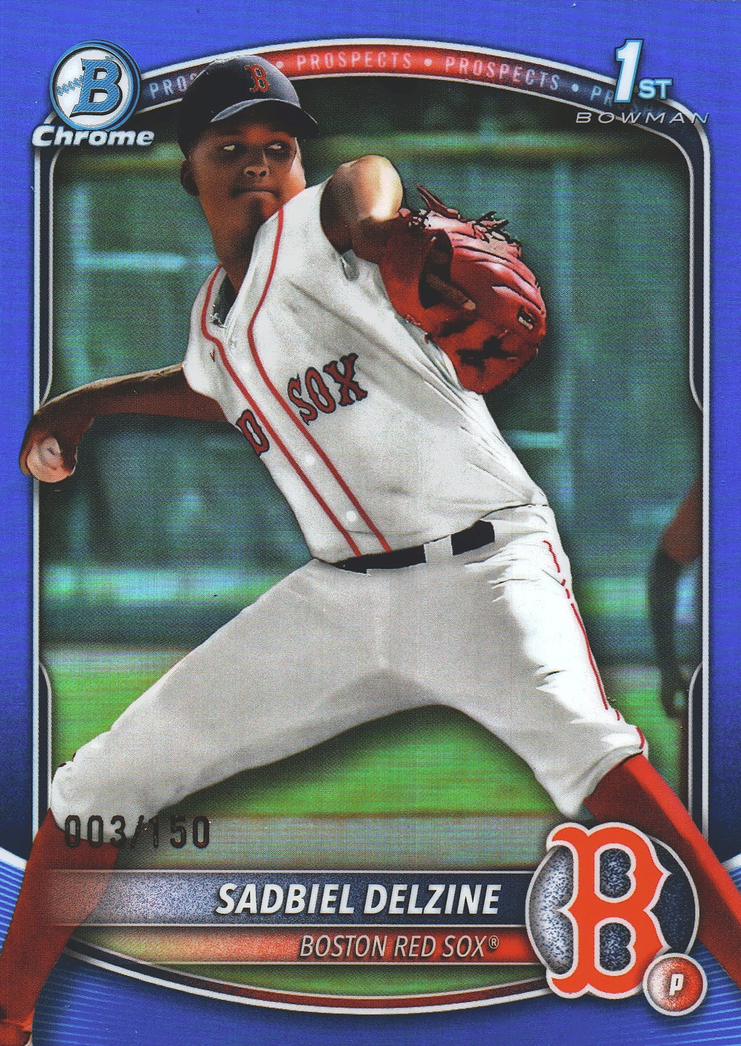 2025 Topps Bowman Chrome Prospects Blue /150 1st Sadbiel Delzine #BCP-235 Boston Red Sox
