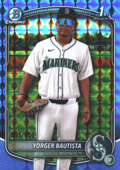 2025 Topps Bowman Chrome Prospects Blue Geometric /150 1st Yorger Bautista #BCP-194 Seattle Mariners