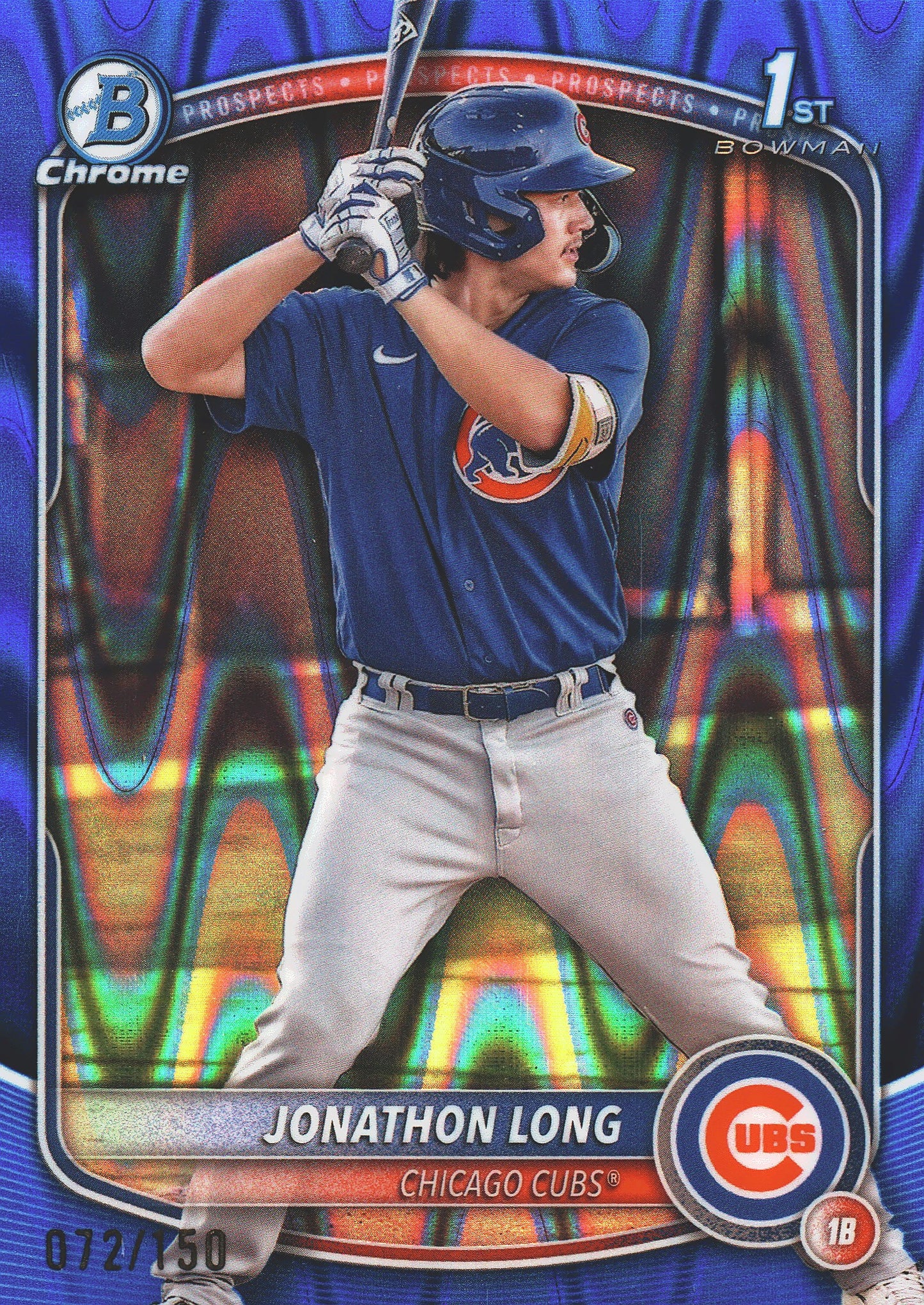 2025 Topps Bowman Chrome Prospects Blue RayWave /150 1st Jonathon Long #BCP-58 Chicago Cubs