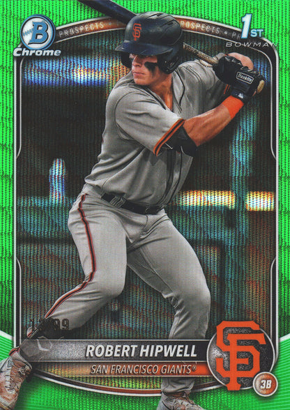 2025 Topps Bowman Chrome Prospects Green Wave /99 1st Robert Hipwell #BCP-238 San Francisco Giants