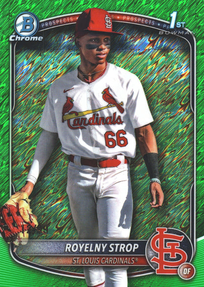 2025 Topps Bowman Chrome Prospects Green Shimmer /99 1st Royelny Strop #BCP-221 St. Louis Cardinals