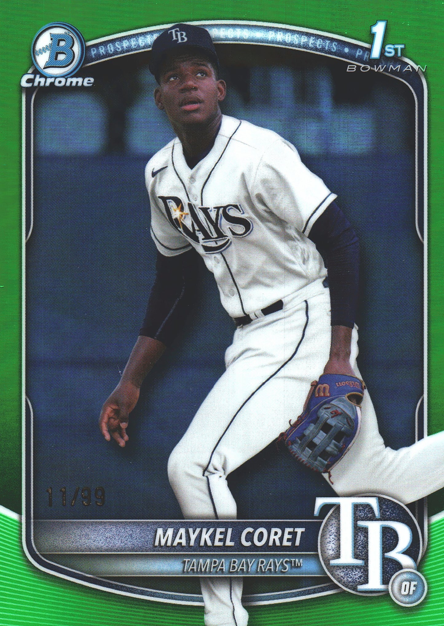 2025 Topps Bowman Chrome Prospects Green /99 1st Maykel Coret #BCP-240 Tampa Bay Rays