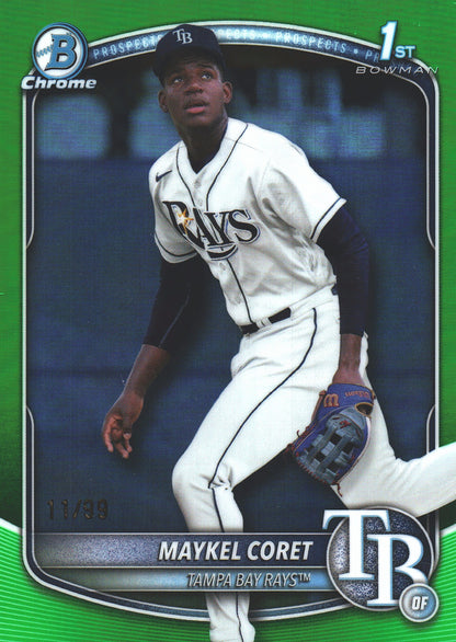 2025 Topps Bowman Chrome Prospects Green /99 1st Maykel Coret #BCP-240 Tampa Bay Rays