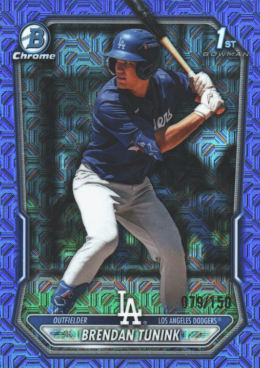 2026 Topps Bowman Chrome Mojo Prospects Blue Mojo /150 Brendan Tunink #BP-59 Los Angeles Dodgers