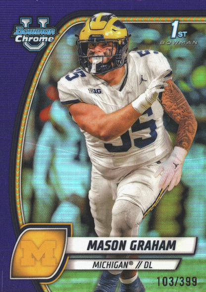 2024 Topps Bowman U Chrome Purple /399 Mason Graham #127 Michigan Wolverines