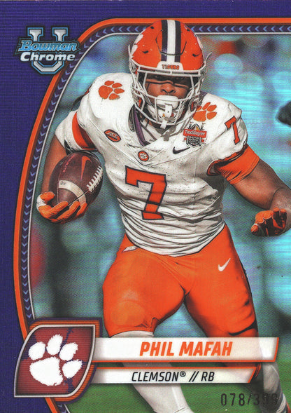 2024 Topps Bowman U Chrome Purple /399 Phil Mafah #144 Clemson Tigers