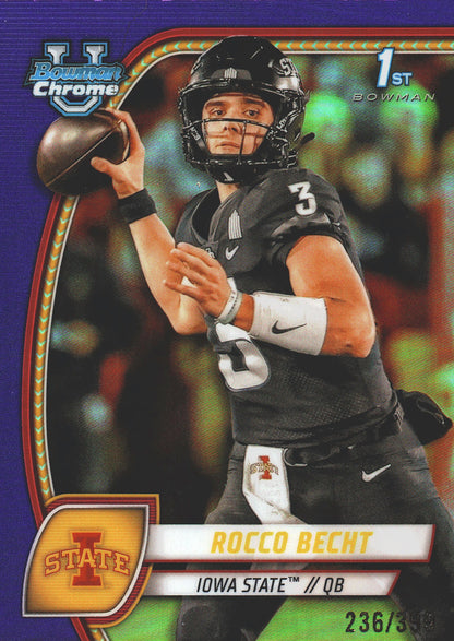2024 Topps Bowman U Chrome Purple /399 Rocco Becht #155 Iowa State Cyclones