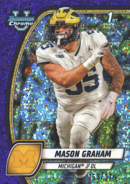 2024 Topps Bowman U Chrome Purple Mini Diamond /375 Mason Graham #127 Michigan Wolverines