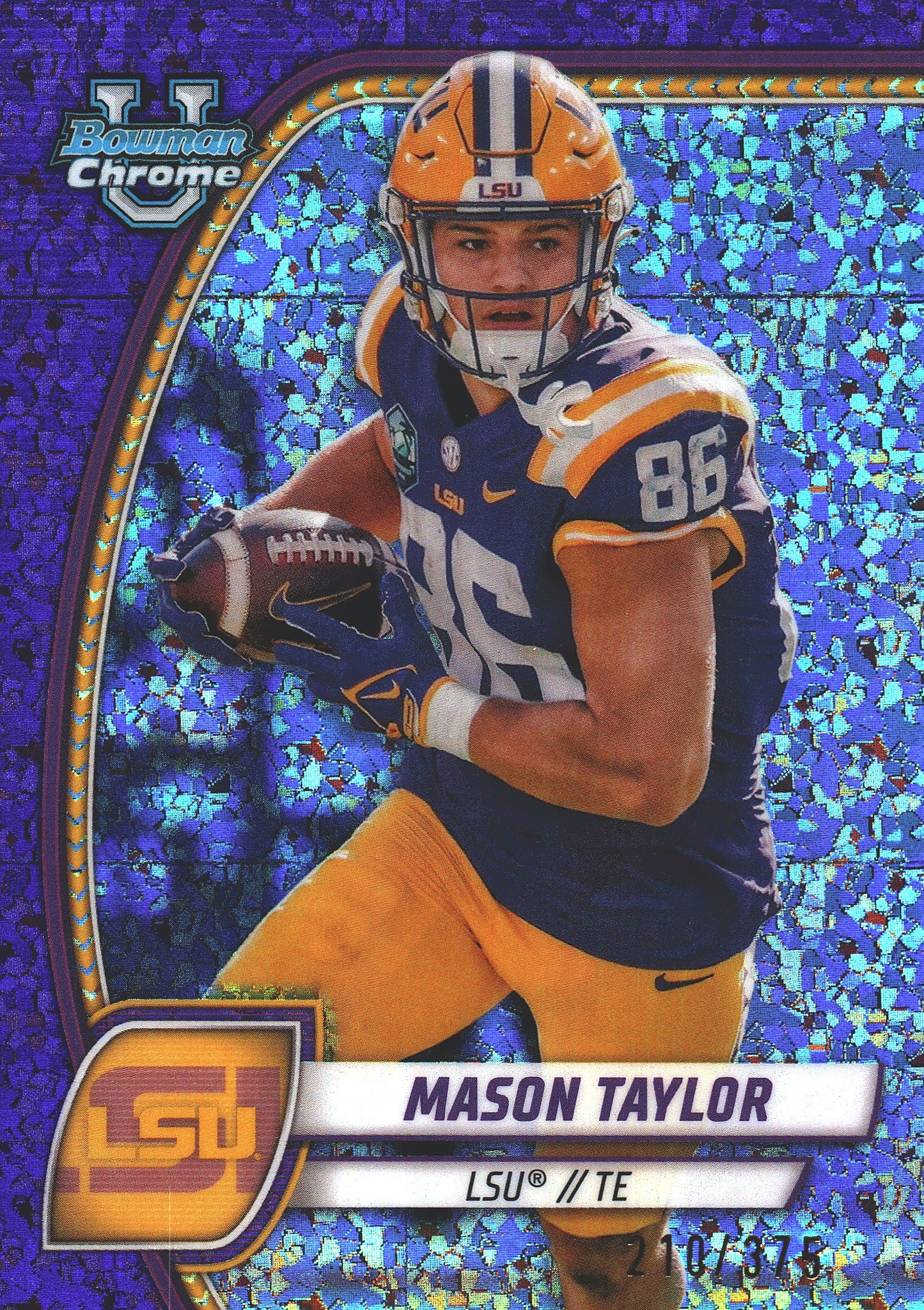 2024 Topps Bowman U Chrome Purple Mini Diamond /375 Mason Taylor #128 LSU Tigers